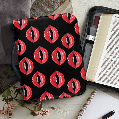 Women's Lips Pattern Print Leather Bible Cover