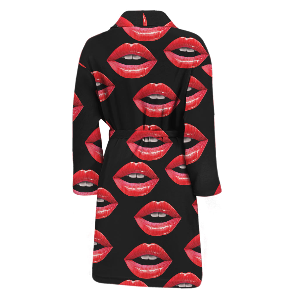 Women's Lips Pattern Print Men's Bathrobe