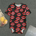 Women's Lips Pattern Print Men's Bodysuit