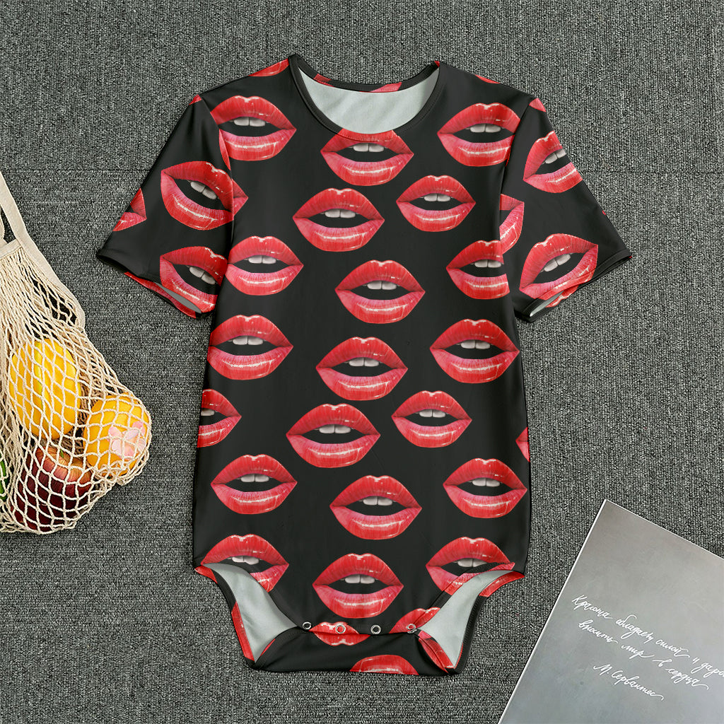 Women's Lips Pattern Print Men's Bodysuit