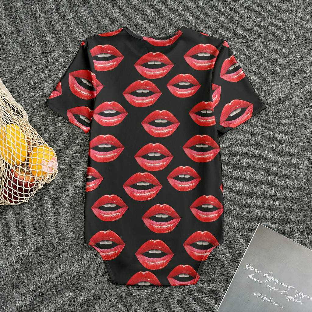 Women's Lips Pattern Print Men's Bodysuit
