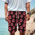 Women's Lips Pattern Print Men's Cargo Shorts