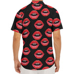 Women's Lips Pattern Print Men's Deep V-Neck Shirt