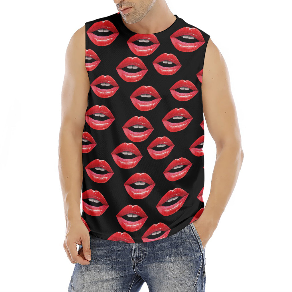 Women's Lips Pattern Print Men's Fitness Tank Top