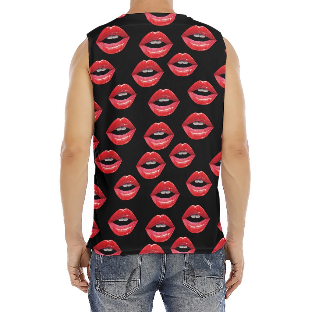 Women's Lips Pattern Print Men's Fitness Tank Top