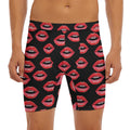 Women's Lips Pattern Print Men's Long Boxer Briefs