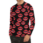 Women's Lips Pattern Print Men's Long Sleeve Rash Guard