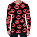 Women's Lips Pattern Print Men's Long Sleeve T-Shirt