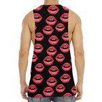 Women's Lips Pattern Print Men's Muscle Tank Top