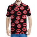 Women's Lips Pattern Print Men's Polo Shirt