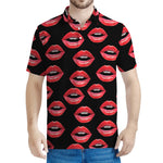 Women's Lips Pattern Print Men's Polo Shirt