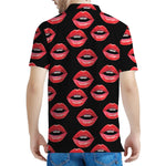 Women's Lips Pattern Print Men's Polo Shirt