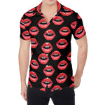 Women's Lips Pattern Print Men's Shirt
