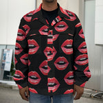 Women's Lips Pattern Print Men's Shirt Jacket