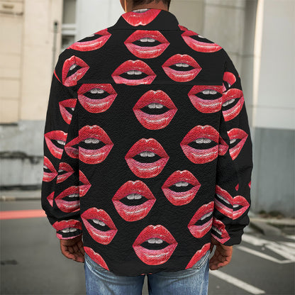 Women's Lips Pattern Print Men's Shirt Jacket
