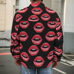 Women's Lips Pattern Print Men's Shirt Jacket