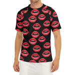 Women's Lips Pattern Print Men's Short Sleeve Rash Guard