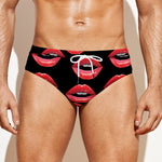 Women's Lips Pattern Print Men's Swim Briefs