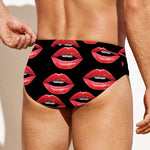 Women's Lips Pattern Print Men's Swim Briefs