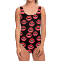 Women's Lips Pattern Print One Piece Swimsuit