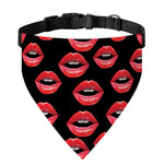 Women's Lips Pattern Print Over The Collar Dog Bandana