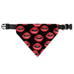 Women's Lips Pattern Print Over The Collar Dog Bandana
