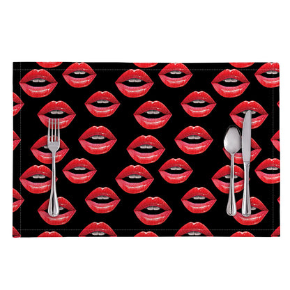 Women's Lips Pattern Print Placemat