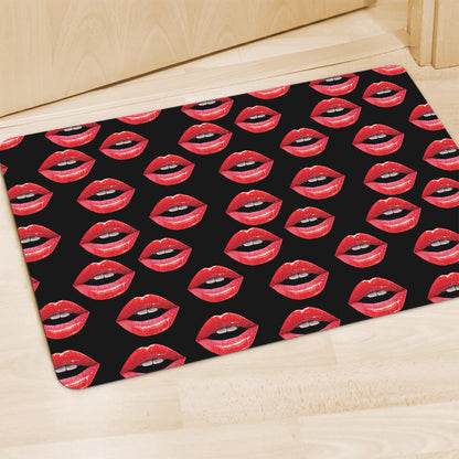 Women's Lips Pattern Print Polyester Doormat