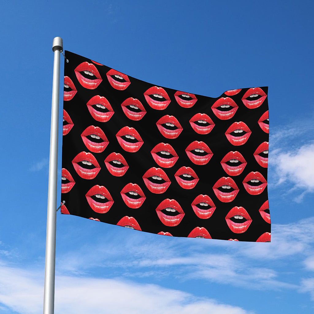 Women's Lips Pattern Print Polyester Flag
