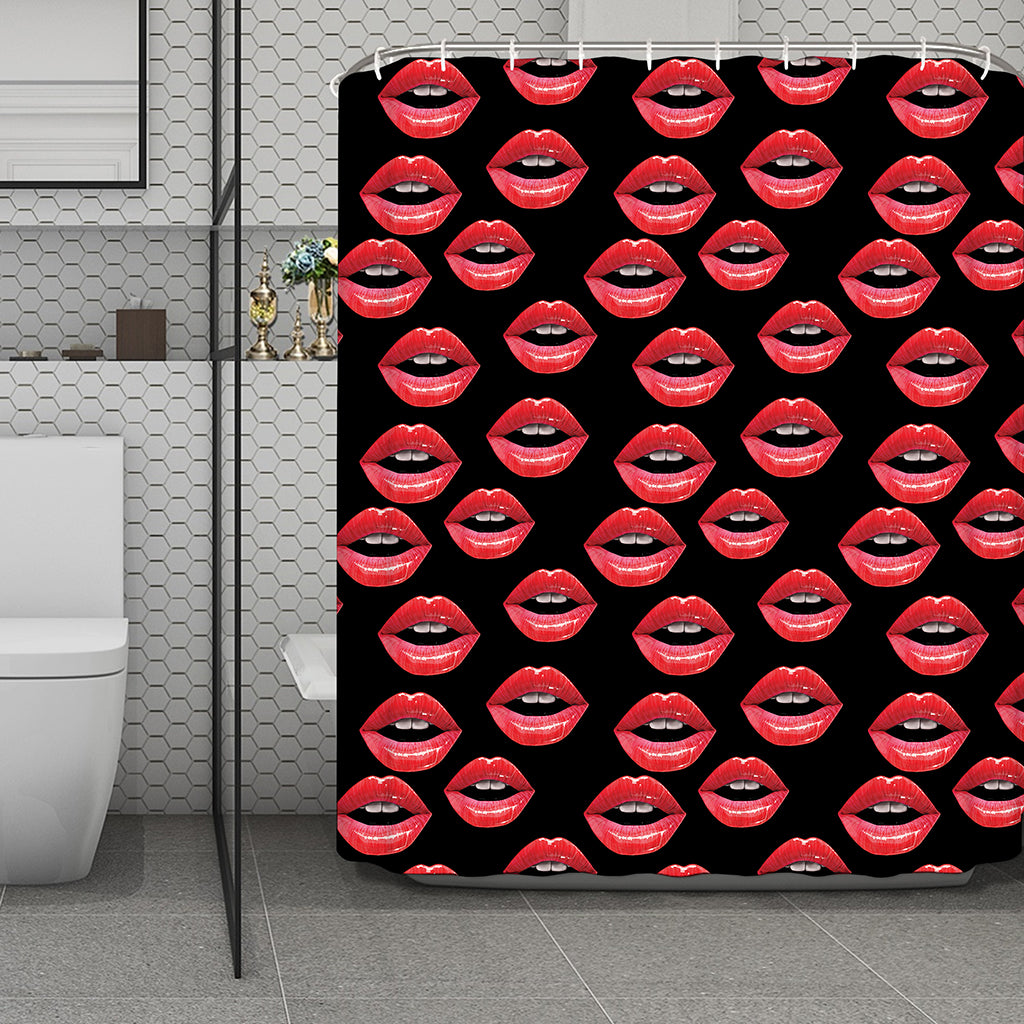 Women's Lips Pattern Print Polyester Shower Curtain