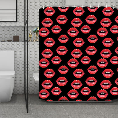 Women's Lips Pattern Print Polyester Shower Curtain