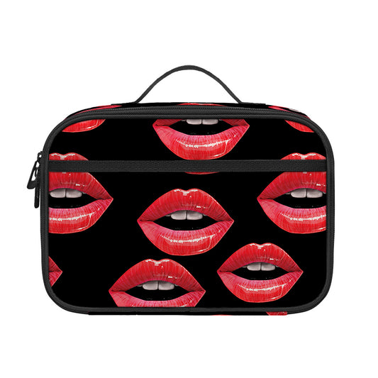 Women's Lips Pattern Print Portable Lunch Bag