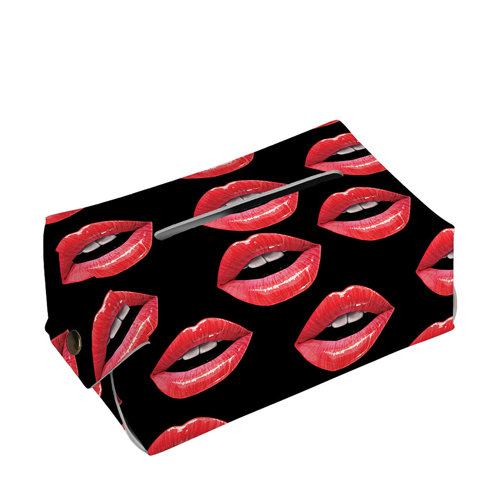 Women's Lips Pattern Print Rectangle Tissue Box Cover