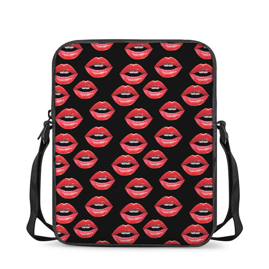 Women's Lips Pattern Print Rectangular Crossbody Bag