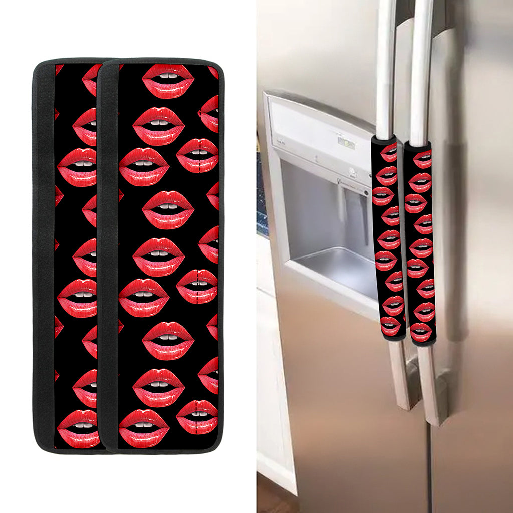 Women's Lips Pattern Print Refrigerator Handle Covers