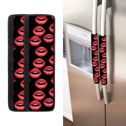 Women's Lips Pattern Print Refrigerator Handle Covers