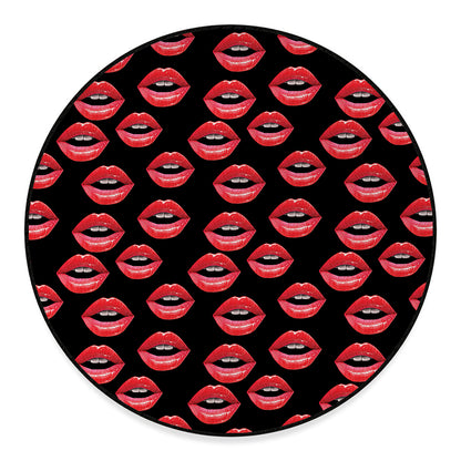 Women's Lips Pattern Print Round Floor Mat