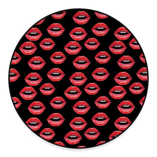 Women's Lips Pattern Print Round Floor Mat