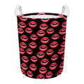 Women's Lips Pattern Print Round Laundry Basket