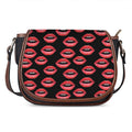 Women's Lips Pattern Print Saddle Bag