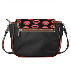Women's Lips Pattern Print Saddle Bag