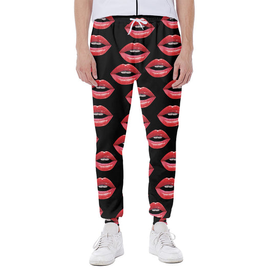Women's Lips Pattern Print Scuba Joggers