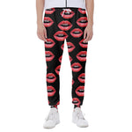 Women's Lips Pattern Print Scuba Joggers