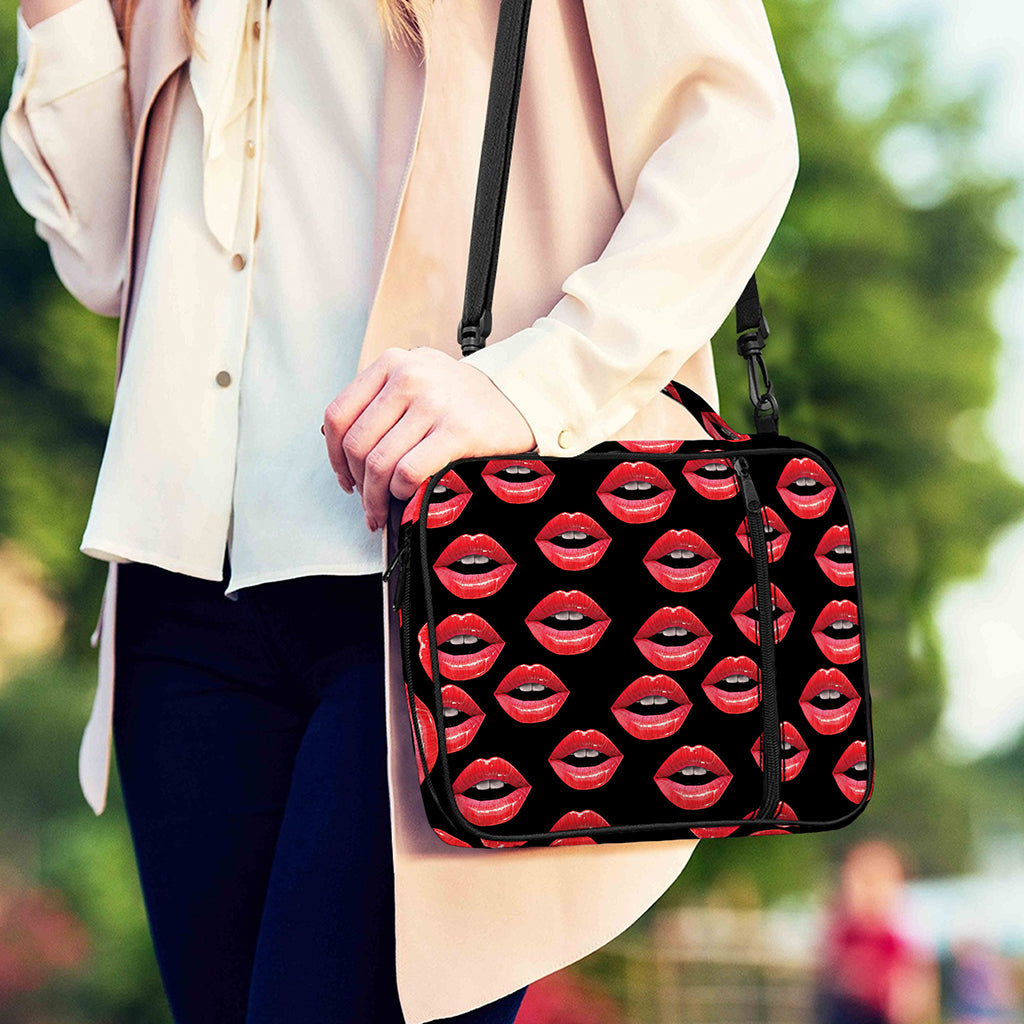 Women's Lips Pattern Print Shoulder Strap Bible Bag