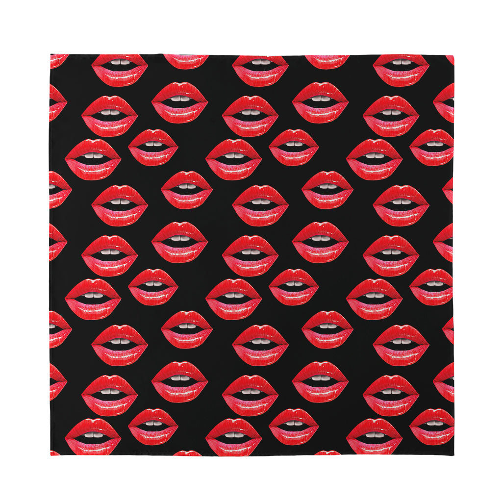Women's Lips Pattern Print Silk Bandana