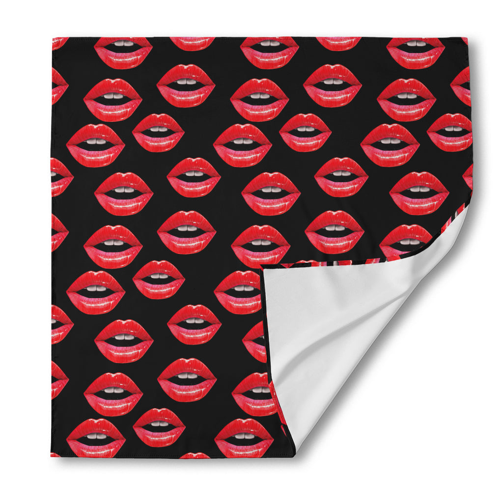 Women's Lips Pattern Print Silk Bandana