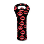 Women's Lips Pattern Print Single Neoprene Wine Tote