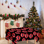 Women's Lips Pattern Print Tablecloth