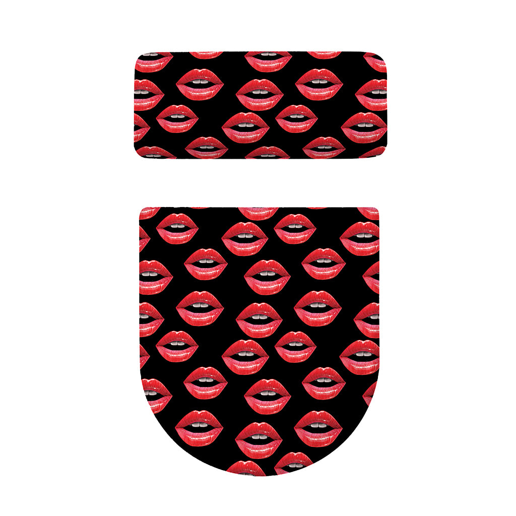 Women's Lips Pattern Print Toilet Lid And Tank Cover Set