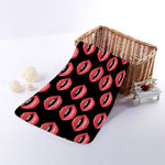 Women's Lips Pattern Print Towel